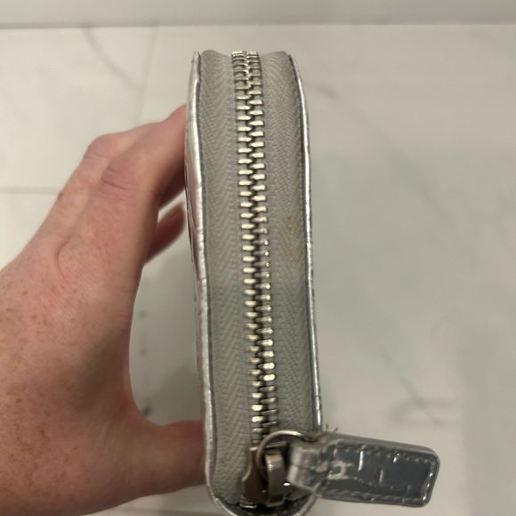 Christian Dior EUC Silver Long Zippy Wallet Embossed Trotter - Picture 3 of 12